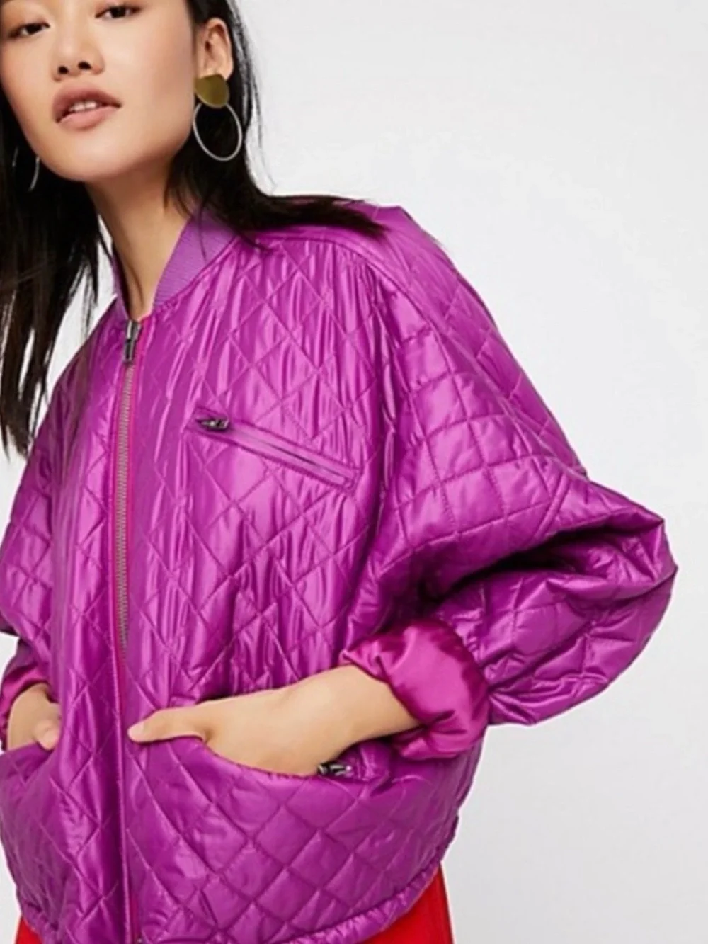 Free people easy quilted bomber jacket sz S